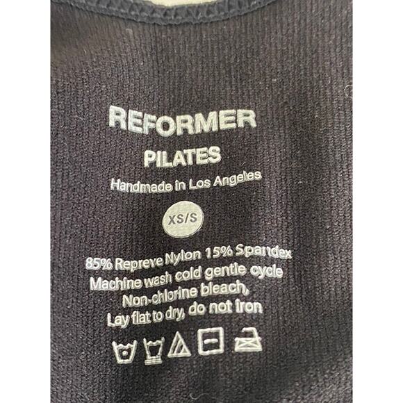 REFORMER Women's Black V-Neck Fitted Cropped Tank Top SZ XS/S - Picture 9 of 11